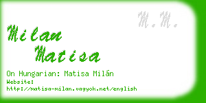 milan matisa business card